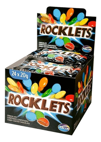 Rocklets Lentejas De Chocolate Arcor 20gr X24 Unidades