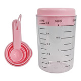 Juego Set Vaso Medidor Con Cucharas Plastico Repostería