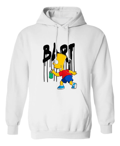 Sudadera Con Gorro Bart Simpson Grafiteando Graffiti Aerosol
