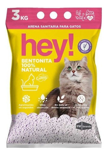 Hey! Arena Sanitaria 3kg Aroma Lavanda X 3kg De Peso Neto