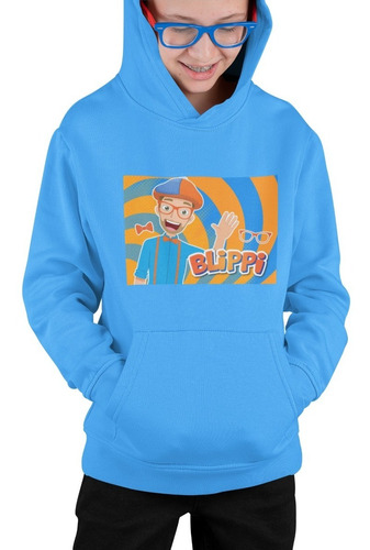 Poleron Infantil Blippi Mono Logo Estampado Unisex Niños Algodon