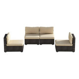 Juego De Muebles De Patio Beige, 4 Piezas.