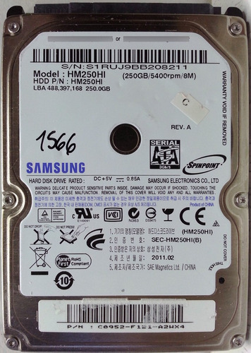 Disco Samsung Hm250hi 2.5 Sata 250gb -1566 Recuperodatos