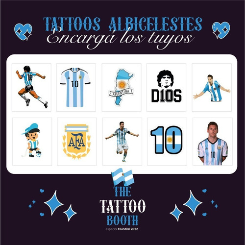 Tatuajes Temporales Mundial X30 Unidades  De Tattoos