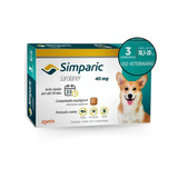 Antipulgas Para Cães Simparic 40mg De 10-20kg 3 Comprimidos 