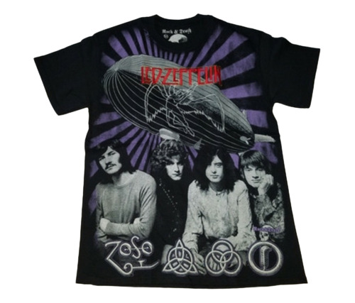 Playera Led Zeppelin De Rock Bordada Y Estampada L