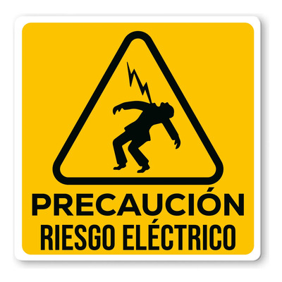 Señalamiento Proteccion, Peligro Y Advertencia 20x20cm Precaucion Riesgo Electrico