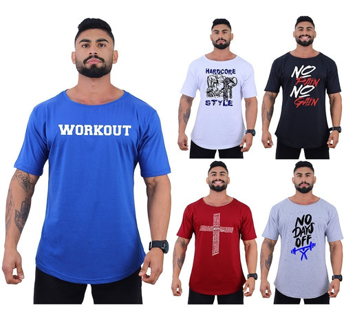 Kit 5 Camisetas Morcegão Musculação Treino Blusa Manga Larga