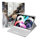 Funda C/teclado Fintie iPad Air 2022 5g/2020 4g Marmol