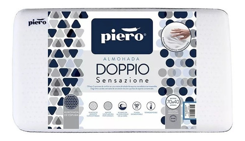 Almohada Piero Doppio Sensazione 70x40 Combo Por 2 Unidades 