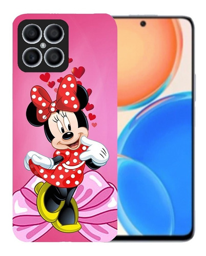 Funda De Mujer Compatible Con Honor X8 Case Minnie + Mica 