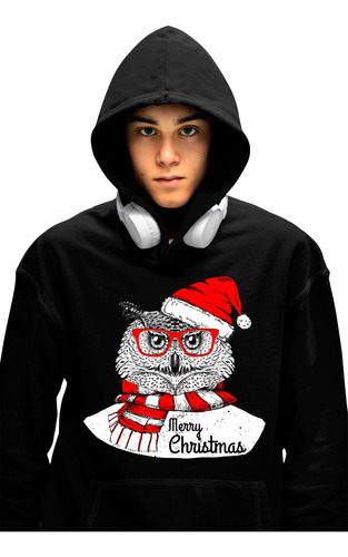 Sudadera Para Adulto Navideña De Buho Merry Christmas