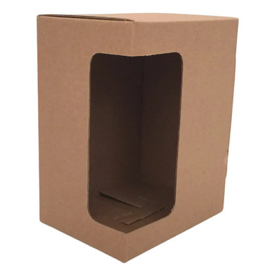 Cajas Para Taza De Cartón Microcorrugado Kraft Rectangulares De 9 X 12 X 15.5 Cm Pack De 100 Unidades