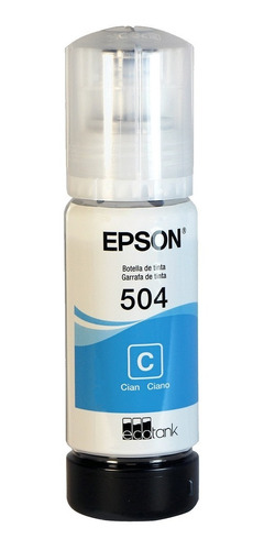 Botella De Tinta Epson T504 Cyan Ekotank 70ml Dye T504220-al