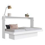 Cama Plegable Horizontal 1 Plaza Latino Blanco