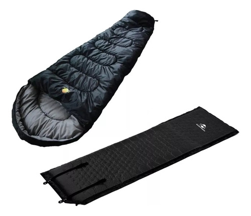 Colchonete Solteiro + Saco De Dormir Ultralight 5°c A 15°c  