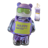 Garrafa De Água Infantil Urso Robô Com Alça Ajustável Lilás