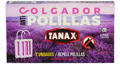 Tanax Colgador Antipolillas Repelente Lavanda Closet Ropa