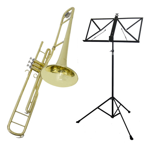 Kit Trombone Pisto Tenor Tb200pd + Estante De Partitura S2