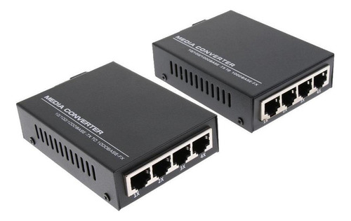 2x Conversor De Fibra Ótica Gigabit Ethernet 1000m Com 4x