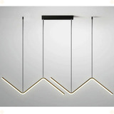 Lustre Moderno De Led Pendente Wave  2 Em 1 Minimalista Luxo