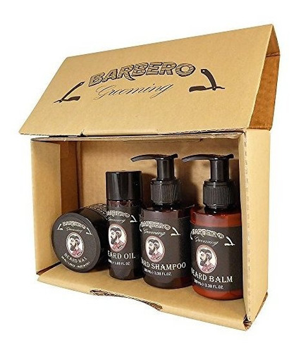 Barbero Barba Care Kit De Aceite, Bálsamo, Champú, Cera.