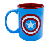 Taza Café Marvel Capitán America Cerámica 320ml Escudo Capit