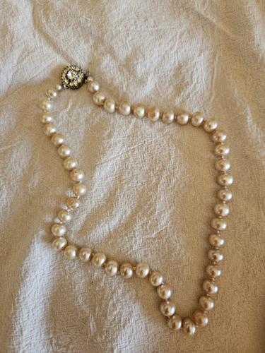 Collar De Perlas De Vidrio Antiguo. Original, De Época,usado