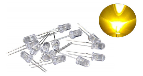 Paquete De 15 Unidades Led Amarillo Ultrabrillante 5mm