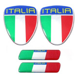 Kit Adesivo Emblema Resinado Coluna Porta Italia 4pçs