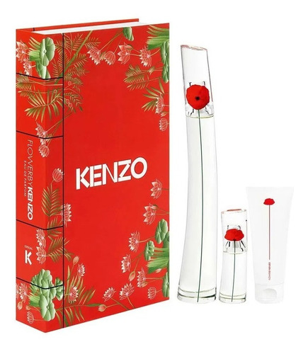 Set Importado Perfume Kenzo Flower 100ml Edp 2 Pzas Original