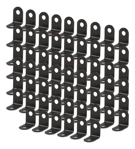 60 Soportes Angular En Forma L Para Muebles 12x12mm Negro