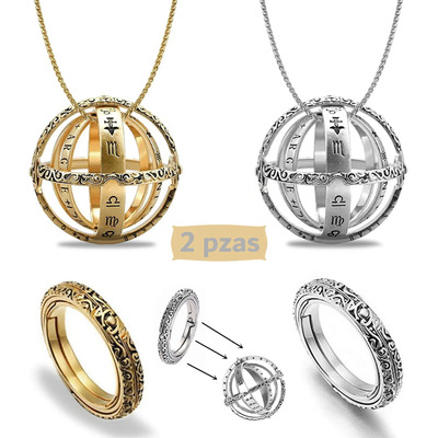 2 Pzas Anillo Giratoria Anti-ansiedad De Joyería Con Cadena