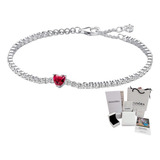 Pulsera Pandora Tenis Corazón Rojo .925 + Kit De Regalo