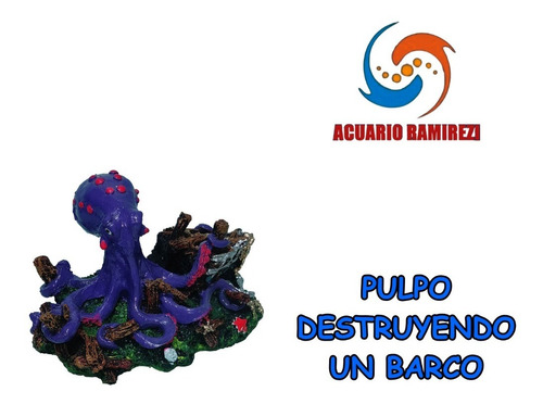 Adorno De Resina Pulpo Destruyendo Un Barco #257