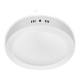 Plafón Led Candela Base Circular 18w Luz Cálida 225x40 Color Blanco