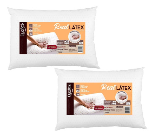 Kit 2 Travesseiros Real Latex Alto Duoflex Preço Baixo