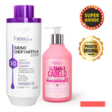 Kit Progressiva Semi Definitva Forever Liss + Desmaia Cabelo