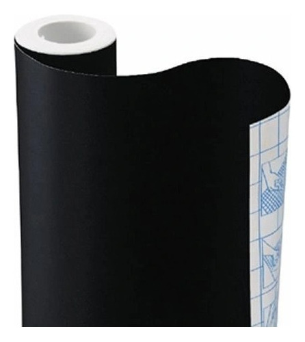 Papel Adesivo Contact Preto Fosco Opaco Lavável 45cm X 2mt