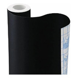 Papel Adesivo Contact Preto Fosco Opaco Lavável 45cm X 2mt