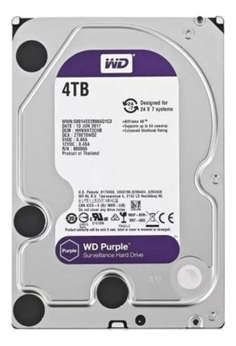 Hd Western Digital Purple Para Cftv 4tb Modelo Wd40purz