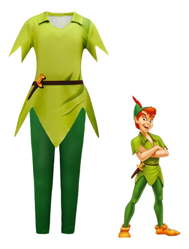 Disfraz De Peter Pan Para Niños Cosplay Traje Halloween Conjunto De Ropa Y Pantalones