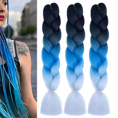 Extensiones Kanekalon Trenzas Africanas SYGIRLISH 120cm Negro Azul Gris | MercadoLibre