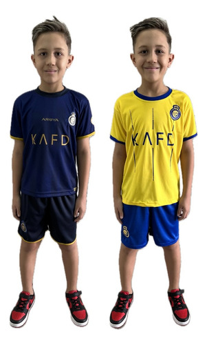 2 Dois Kit Conjunto Infantil Al Nasr Cr7 2023 Promoção