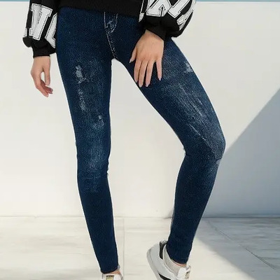 Lote 10 Leggins Afelpados Tipo Mezclilla Mallon Pretina Alta | Envío gratis