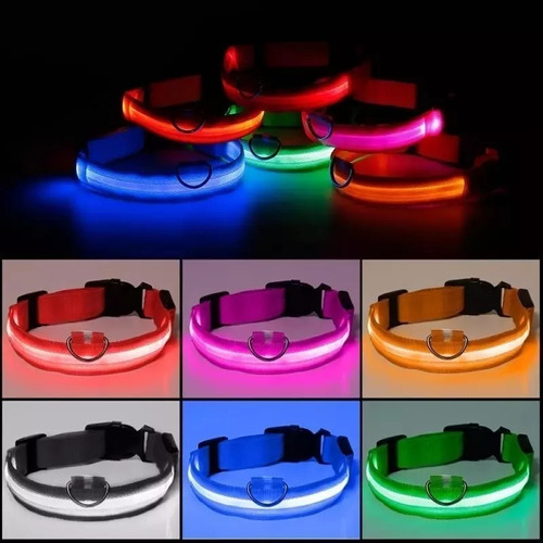 Collar Con Luz Led Para Perros Gatos Talla S