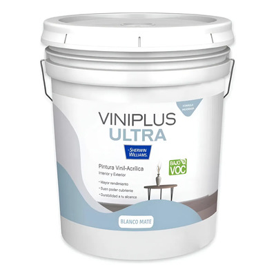 Pintura Blanca Vinílica Viniplus Ultra Sherwin Williams 19 L Blanco | MercadoLibre
