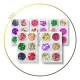 Set X6 Glitter Strass Colores Decoración Uñas Nail Art 