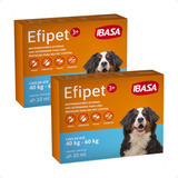 2 Efipet 3+ Ibasa Antipulgas Para Cães De 40 A 60kg - 10ml