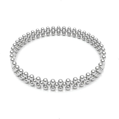 Pulsera Resorte Bolitas De Plata .925 Agálea Joyería Largo 19 cm | Meses sin interés